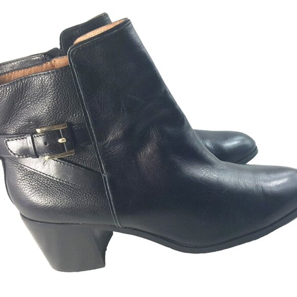 Louise Et Chie Y2K 90s Ankle Booties Boots Black Leather Zip USA Size 10 M - Picture 2 of 9